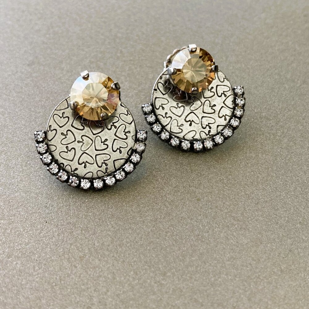 Sabika Vintage Powerful Gold Shadow Ear Jacket Earrings